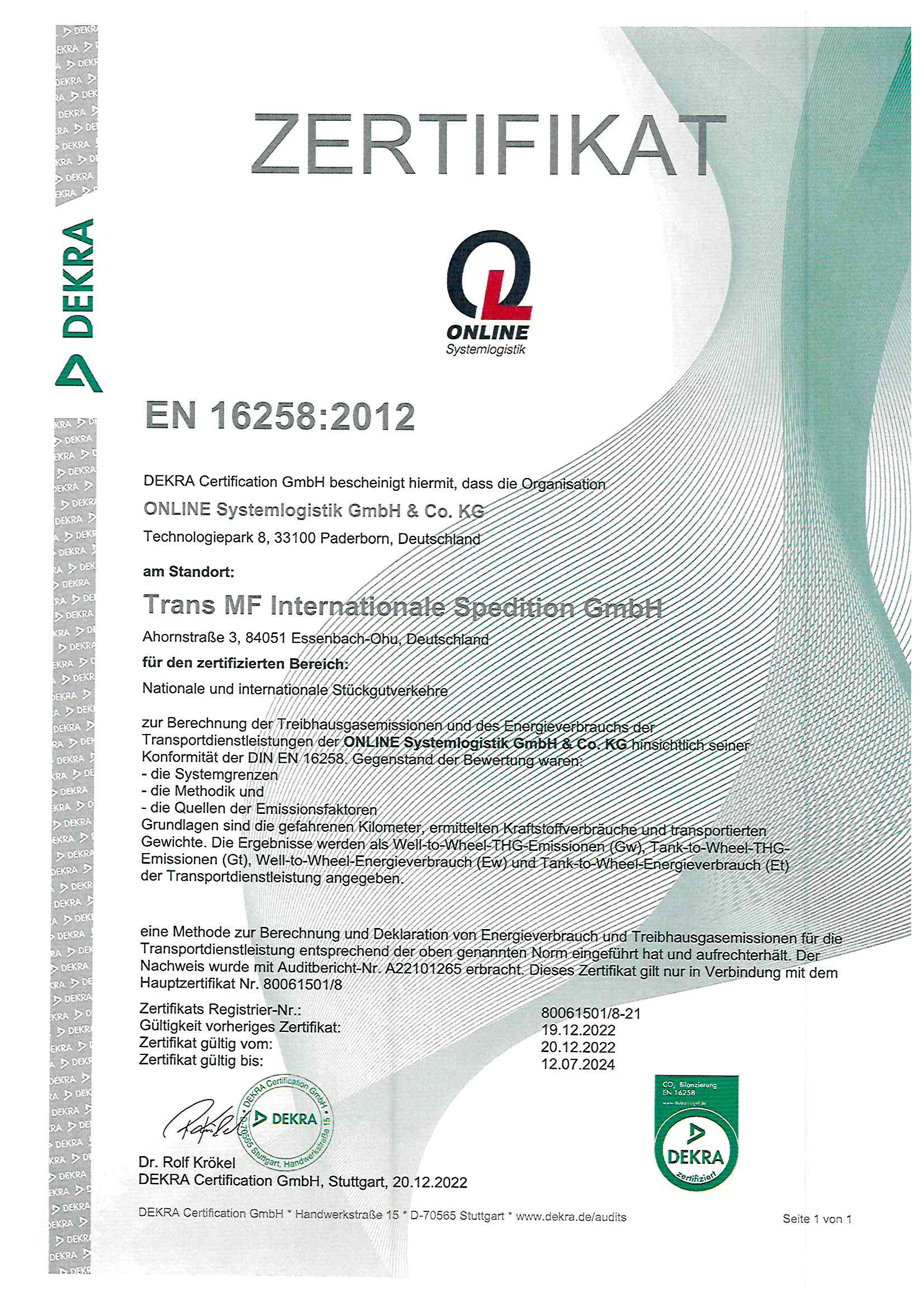 EN 16258:2022